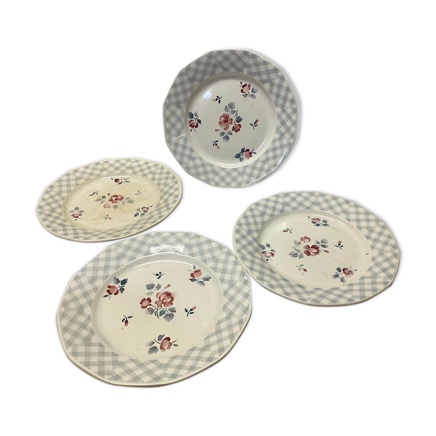 Ensemble de 4 assiettes anciennes Bastia