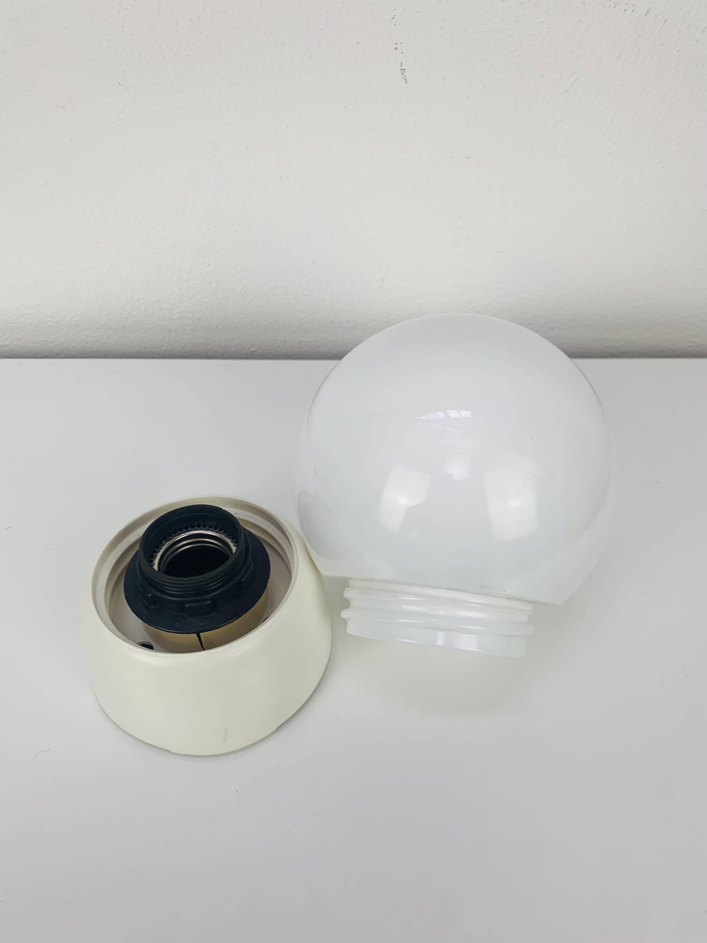 Vintage opaline ball wall lamp from the 60s