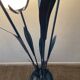 Vintage floor lamp 5 lamps in opaline and blue metal
