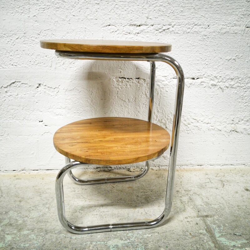 Double chrome harness wood tray