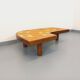 Barrois vintage shell-patterned comma coffee table in wood and ceramic.
