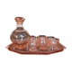 Service à liqueur en verre rose, vers 1940