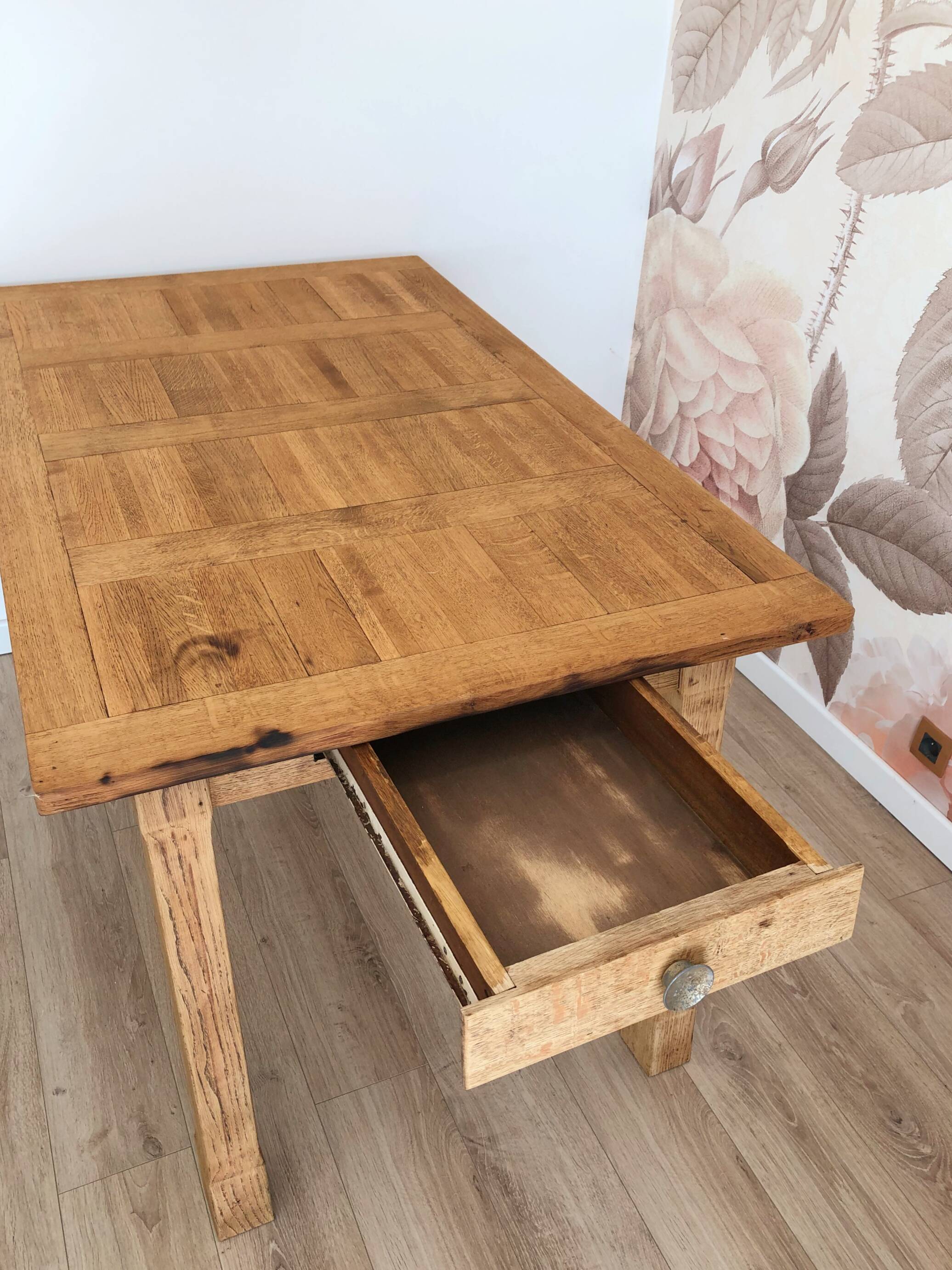 Vintage solid oak farmhouse table