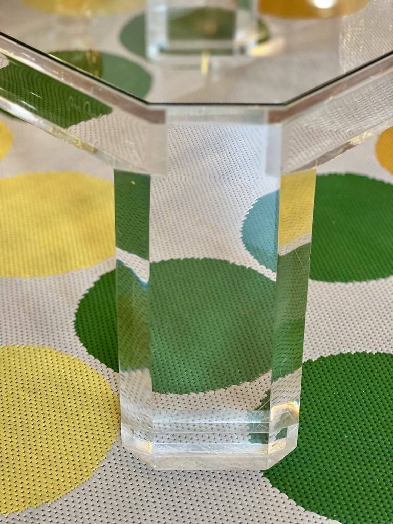 Marc Micoud Plexiglas and glass coffee table