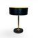 Black Quilted Leather Table Lamp and Golden Brass. French Craftsmanship.
