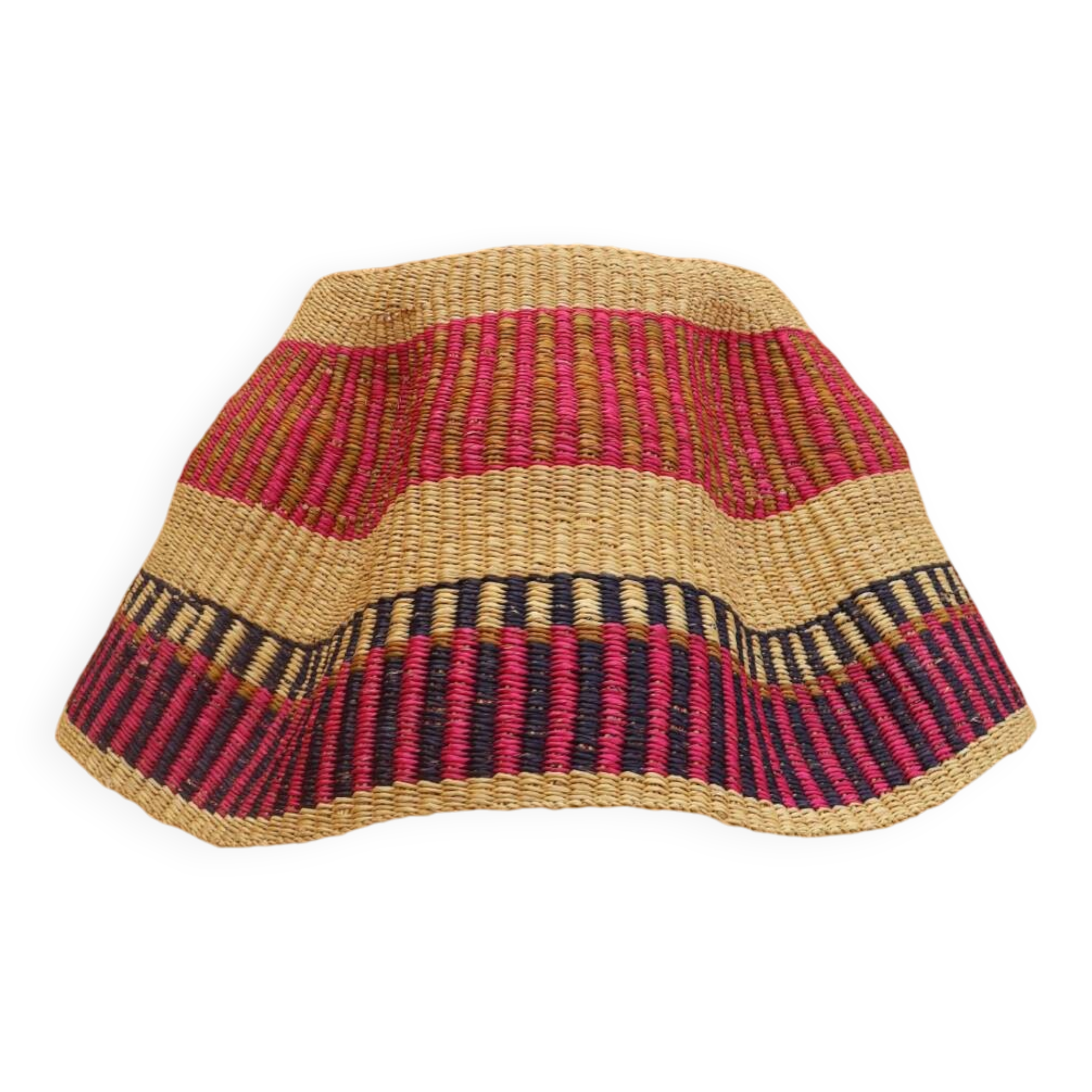 African Bolga Basket Hanging Basket Handmade Colorful Bohemian