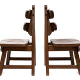 Set of 4 chairs brutalist spotted oak 1935