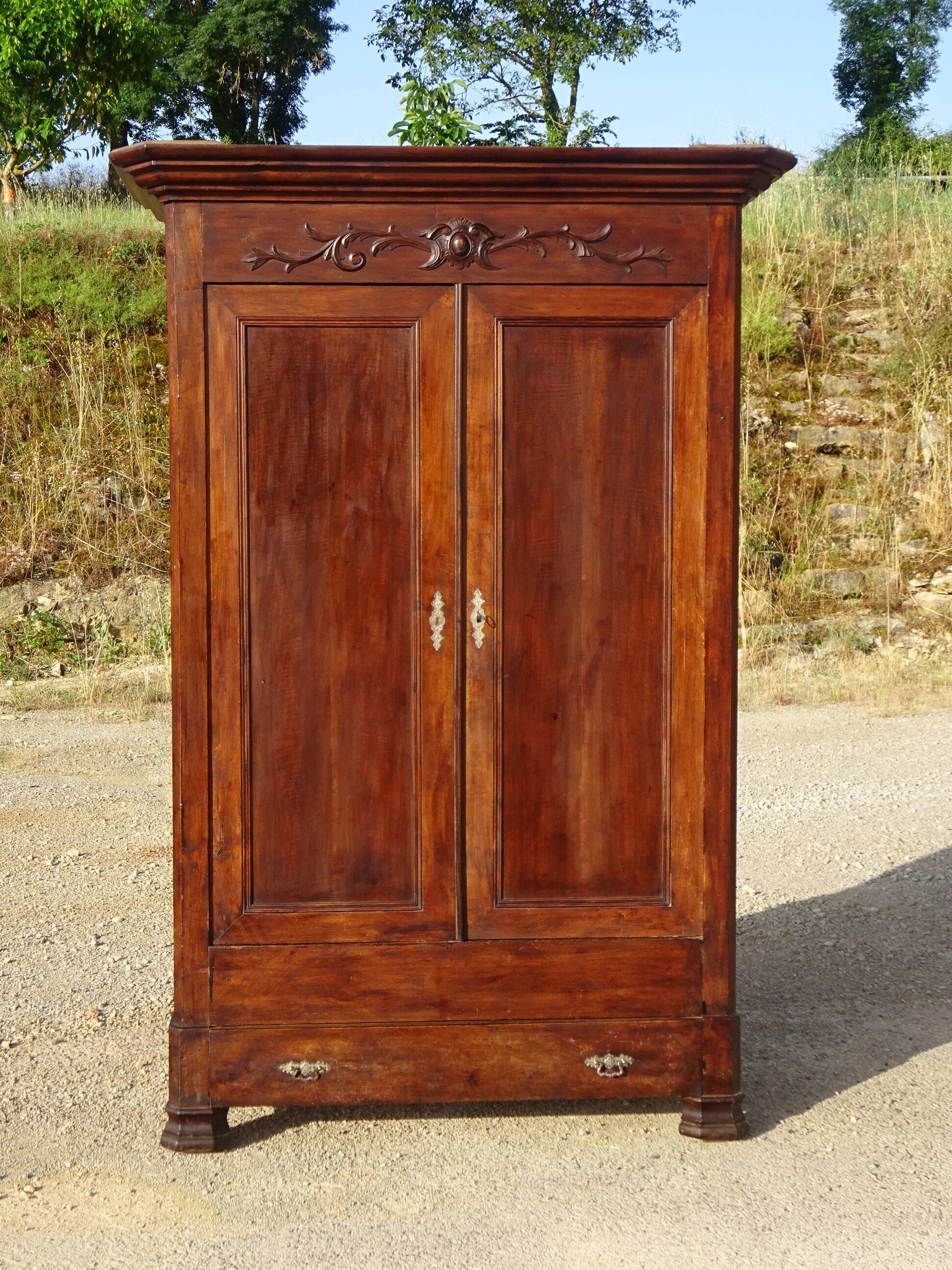 Louis Philippe style walnut wardrobe