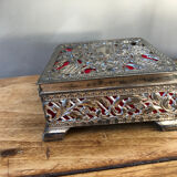 Silver metal jewelry box
