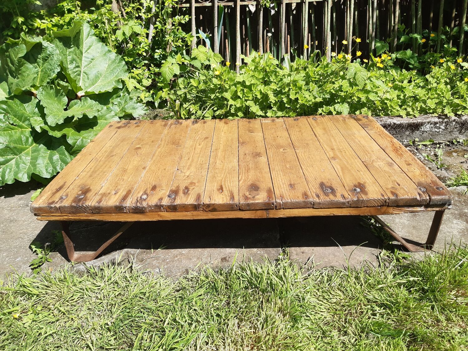 Coffee table factory tray base industrial deco iron