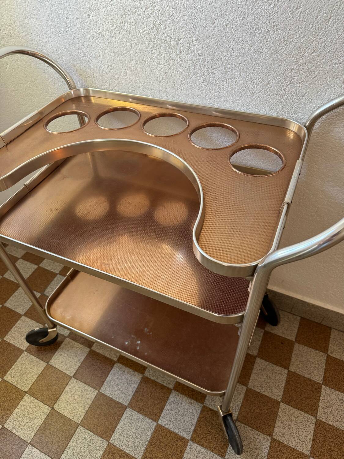 Kaymet copper and silver trolley from the 50s