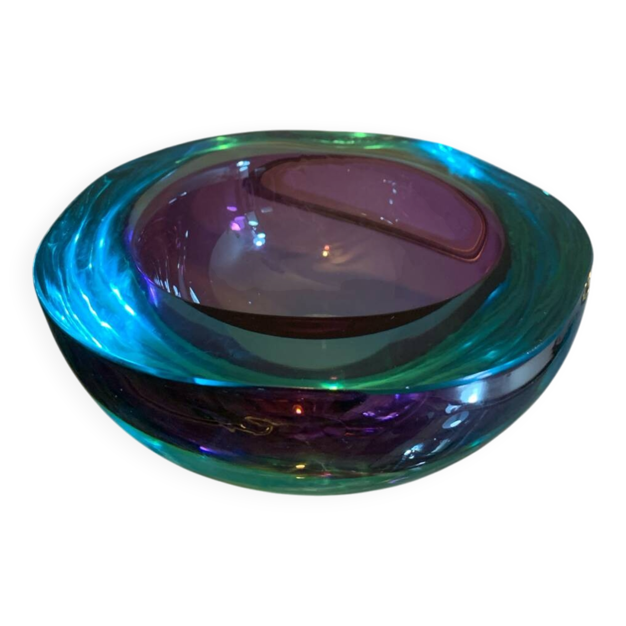 Murano purple turquoise pocket emptier