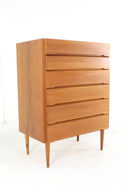 Large tall XL Danish chest of drawers - mid century modern in teak