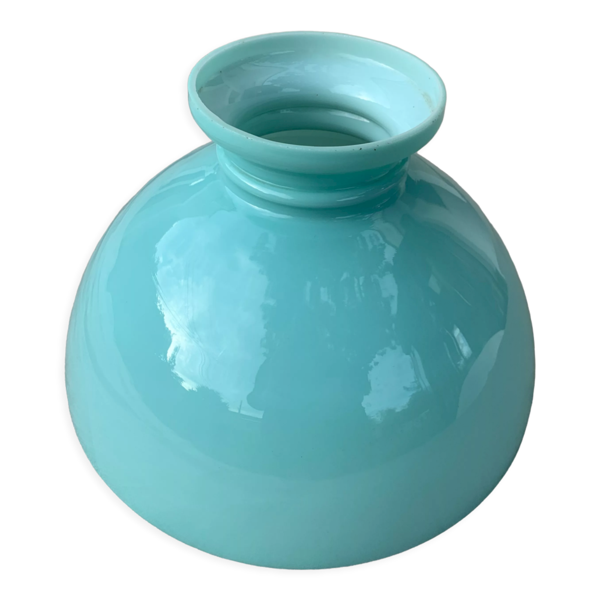 Mint green opaline globe for lamp or vintage kerosene lamp