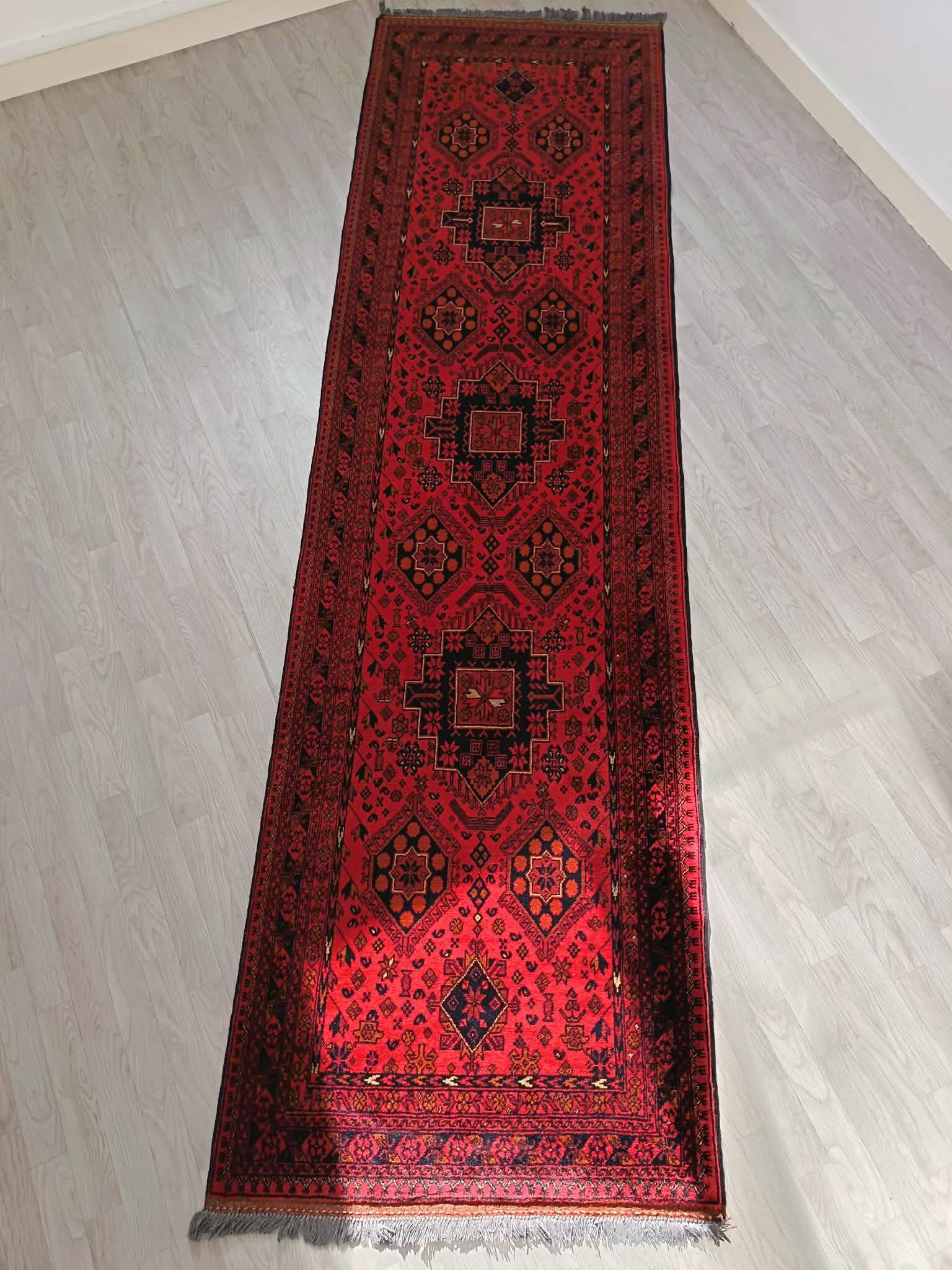 Handmade Afghan Khanmadoui hallway rug