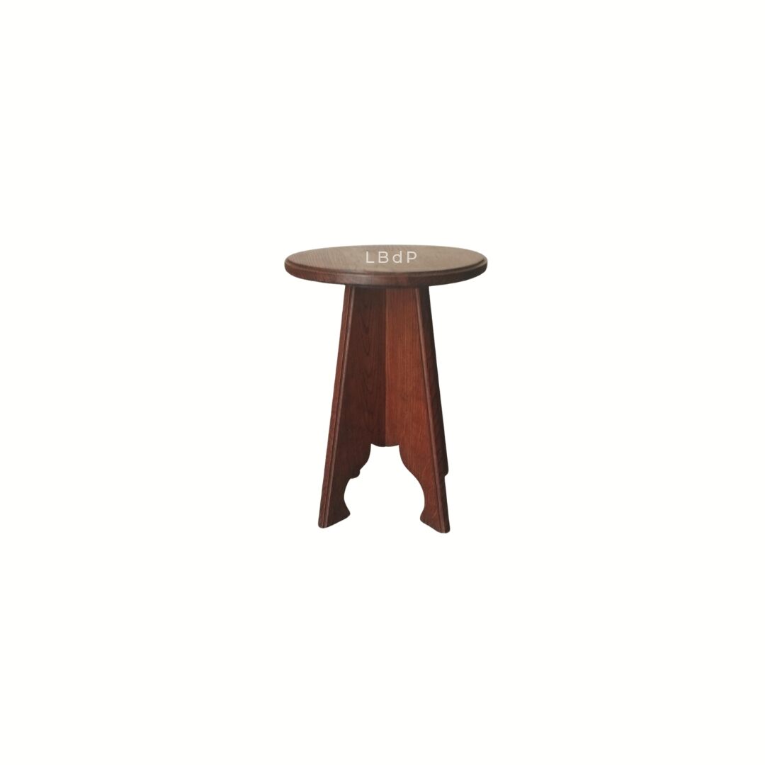 Antique oak stool, folk art