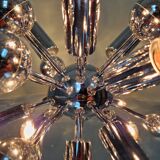 Sputnik ceiling light in chrome metal, Space Age style, 70s