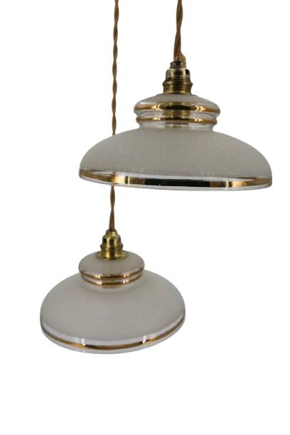 Sandblasted glass portable lamp