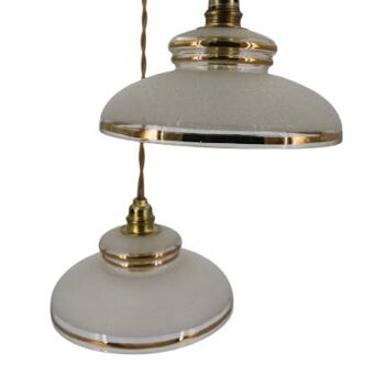 Sandblasted glass portable lamp
