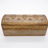 Boite à timbre Florentine en bois, Italie vintage
