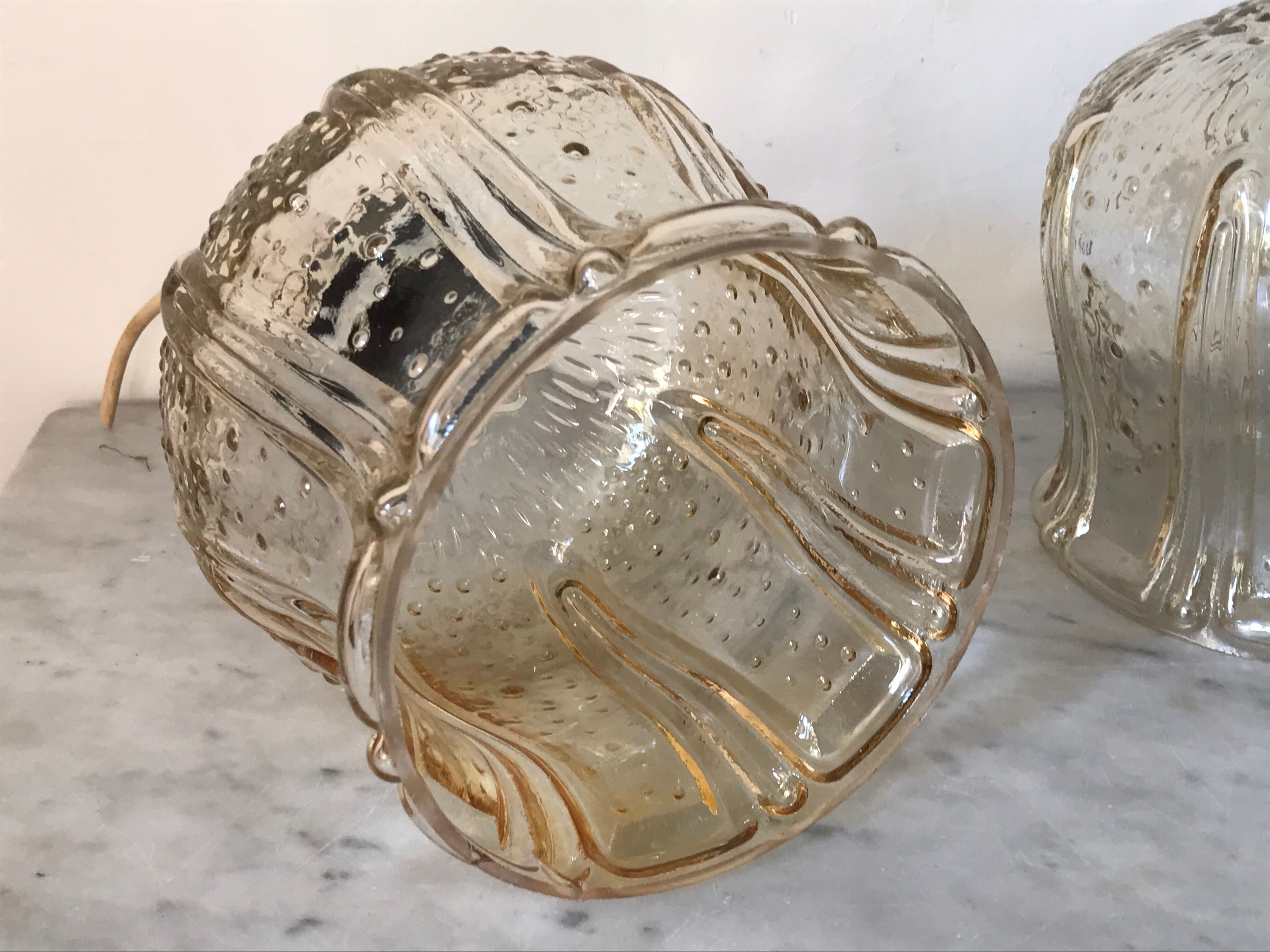 Vintage glass tulip hanging lamp