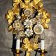 S.Salvadori Wandlampe vergoldet ersilbert Blumenmuster