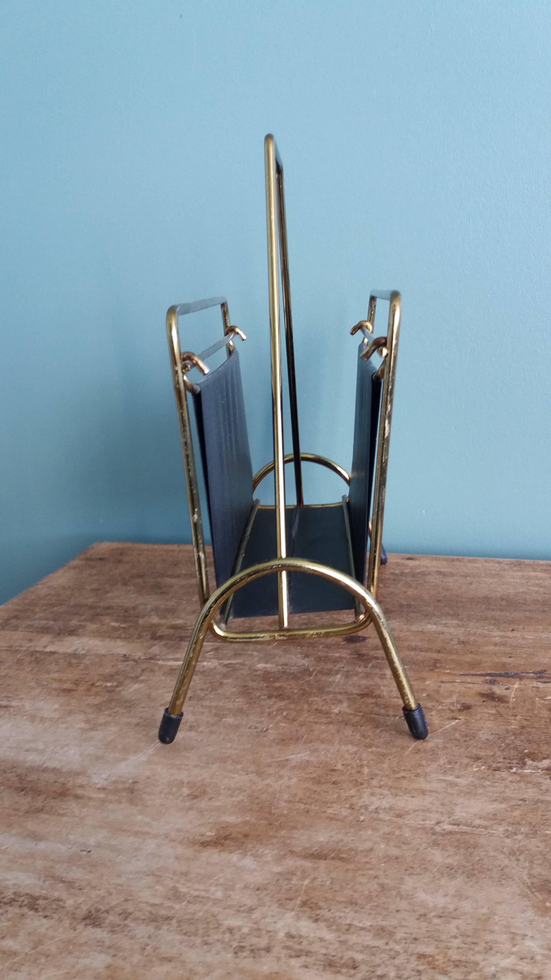 Modernist letter holder mail holder magazine rack style Jacques Adnet