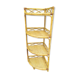 Vintage rattan corner shelf