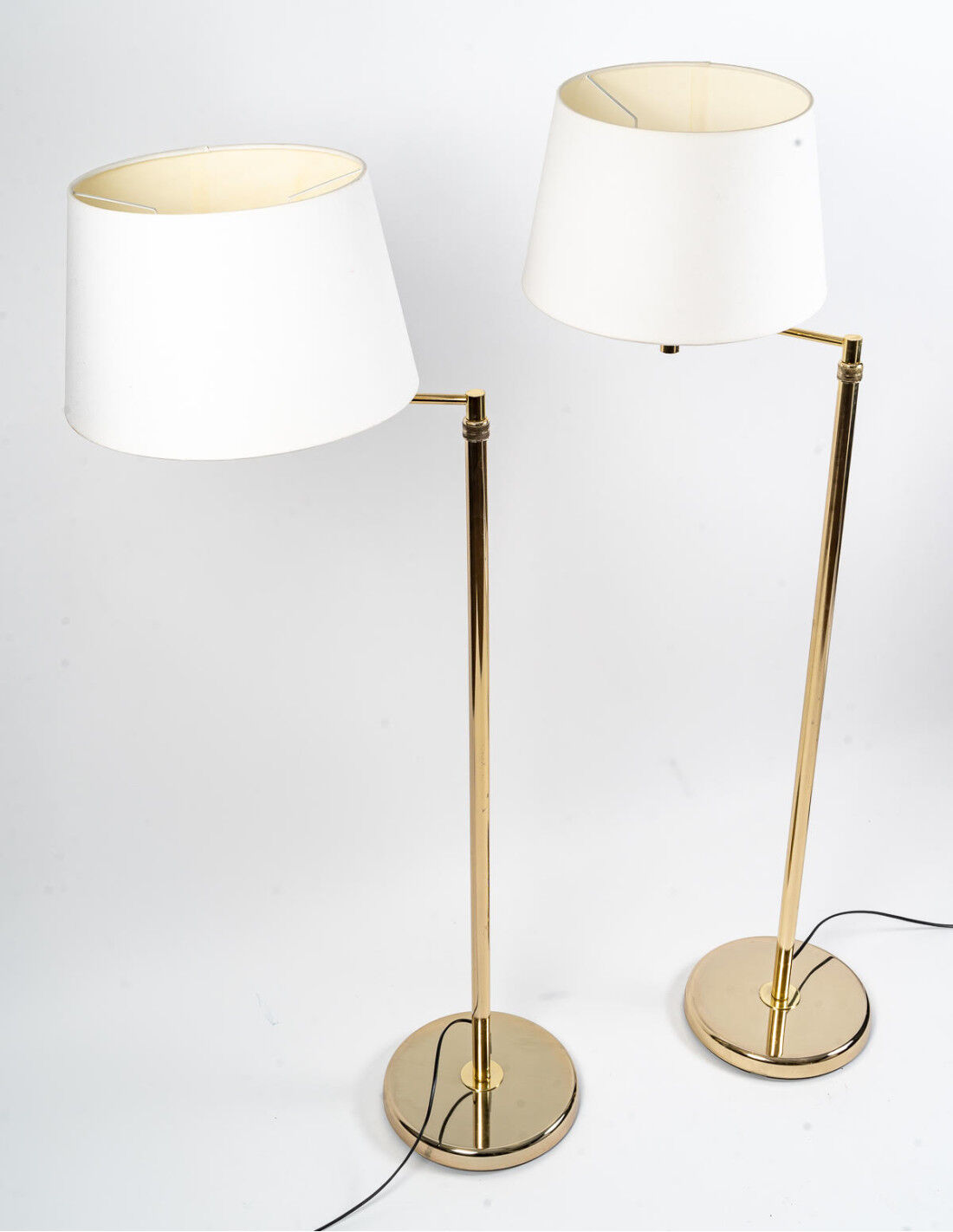 Pair of Floor Lamps, Brass Readers, XXth Century