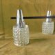 Large modernist chandelier in chromed metal and textured glass - 5 arms
