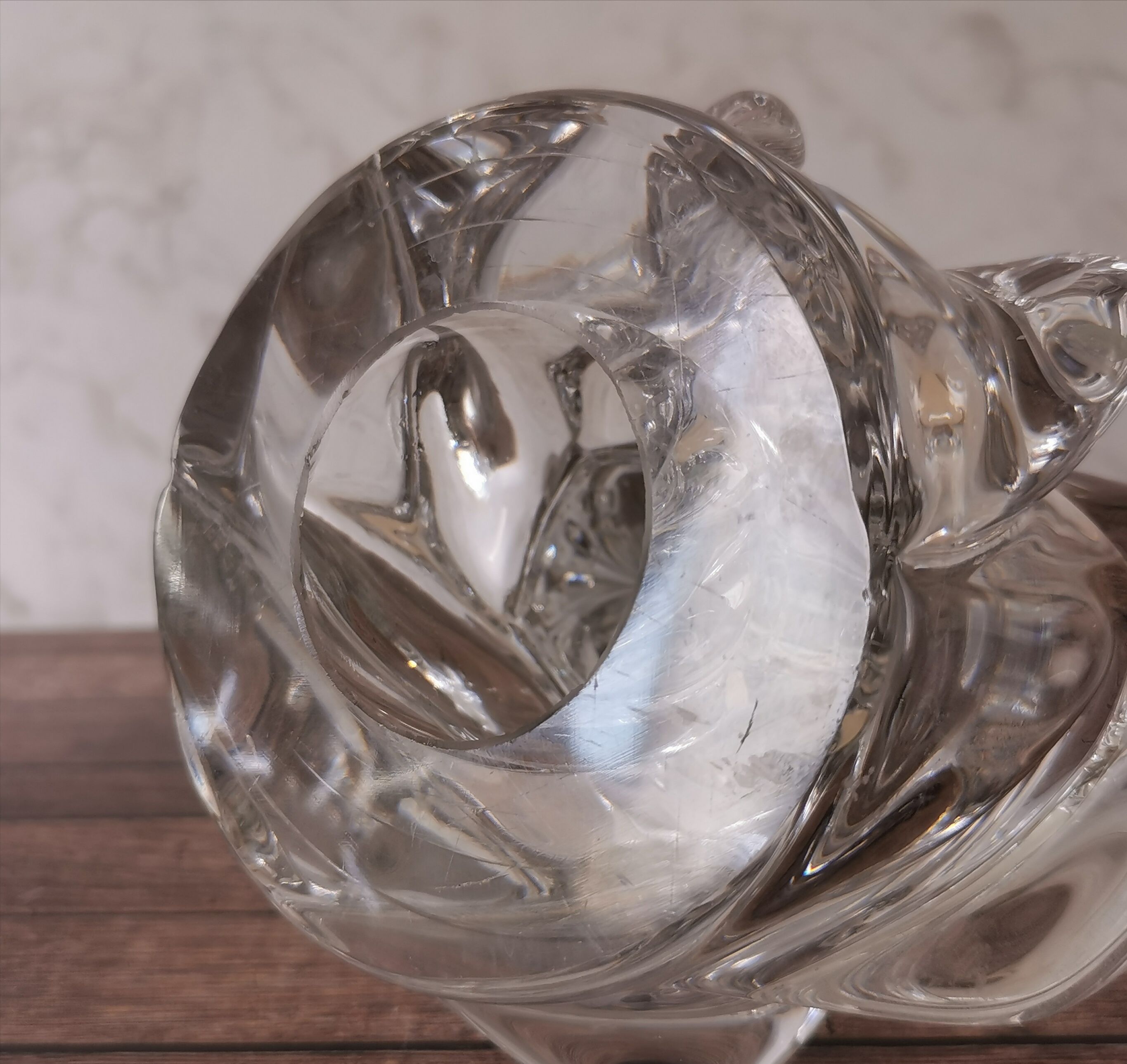 Pair of candle holders two crystal branches