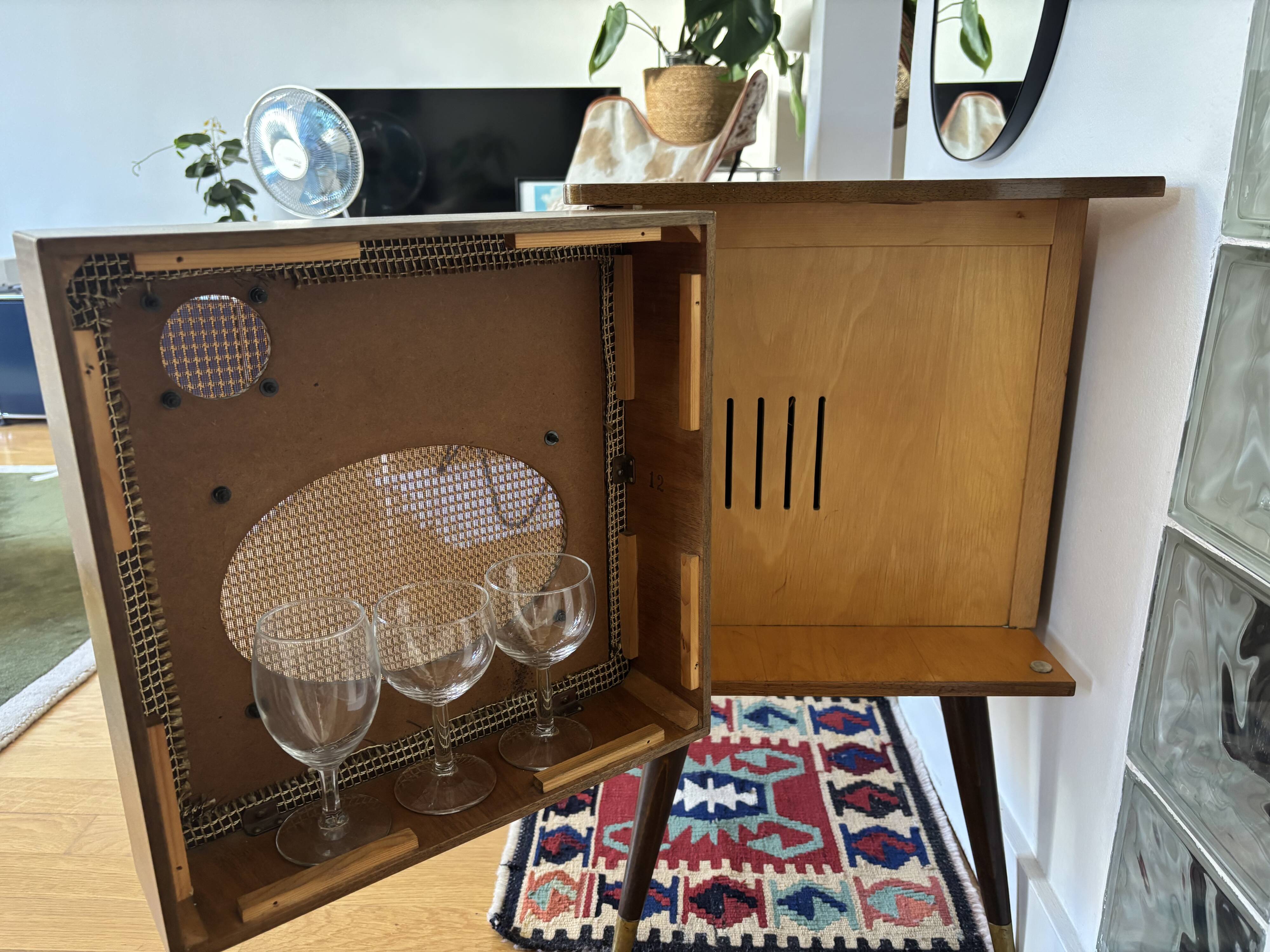 Vintage Schaub Lorenz Furniture Transformed into a Bar/Storage Unit