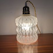 Geometric lampshade in frosted and transparent glass