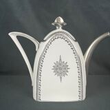 Art Deco coffee maker porcelain Limoges silver decoration around 1930