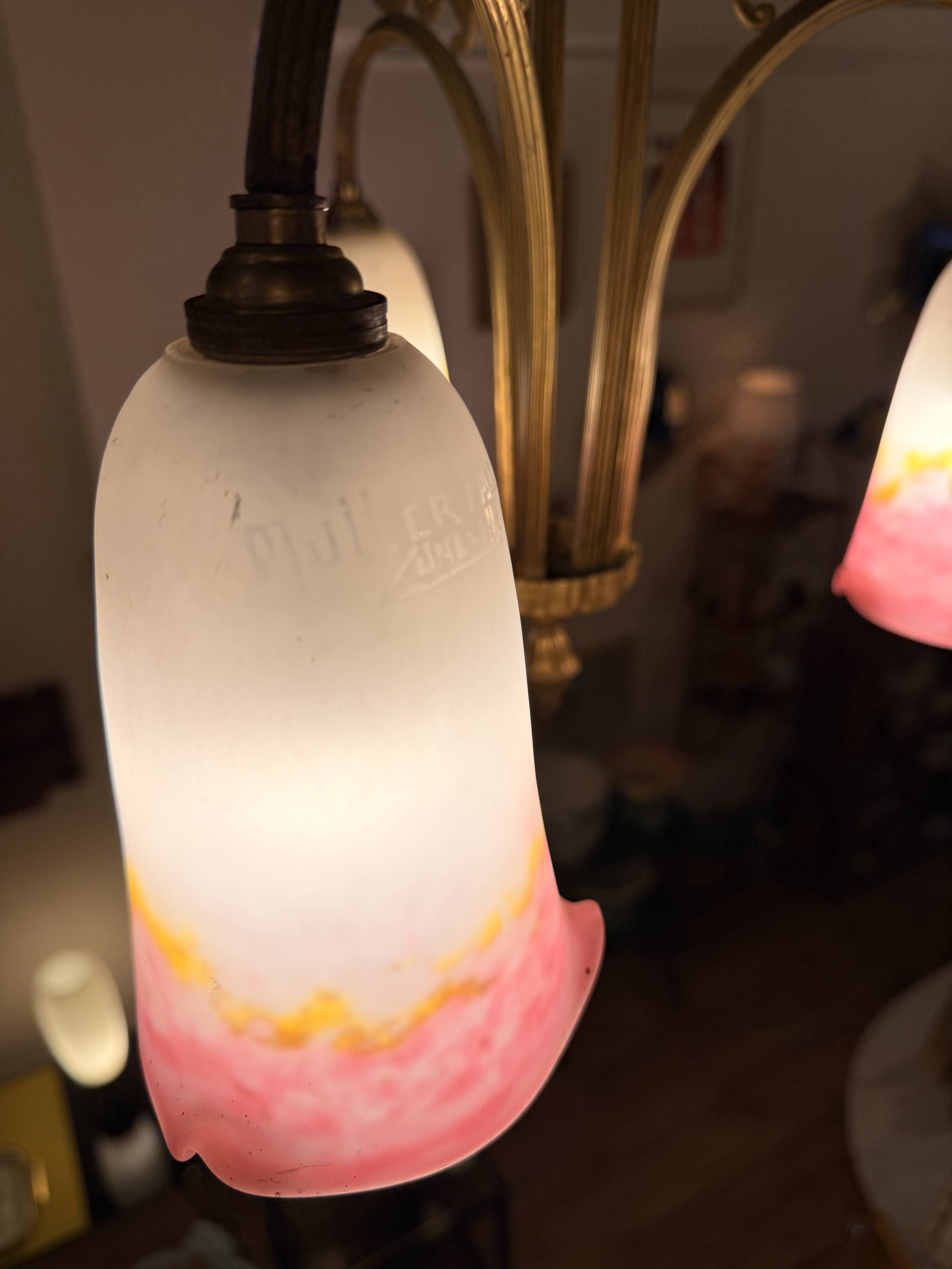 Gilded bronze lustre and glass paste – Müller Frères, Lunéville, circa 192.