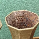 Pair of cast iron cone vases, art deco