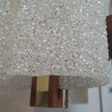 Scandinavian teak and perspex pendant chandelier