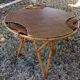Table basse tripode en rotin années 50  j.abraham/d.jan rol