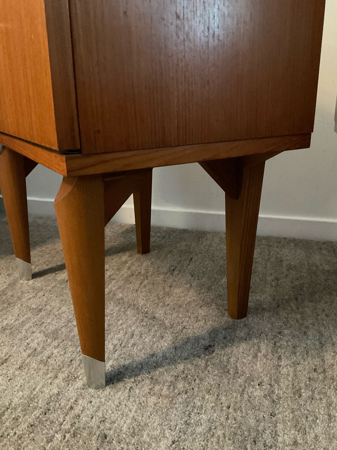 Pair of Scandinavian bedside tables from the 60s in teak
