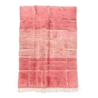 Tapis berbère marocain beni ouarain rose 2,28x1,52m