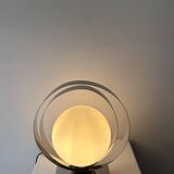 Vintage table lamp, chrome and opaline, France 1970s