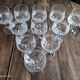 Set of 11 old wine glasses shaped chiseled crystal balloons