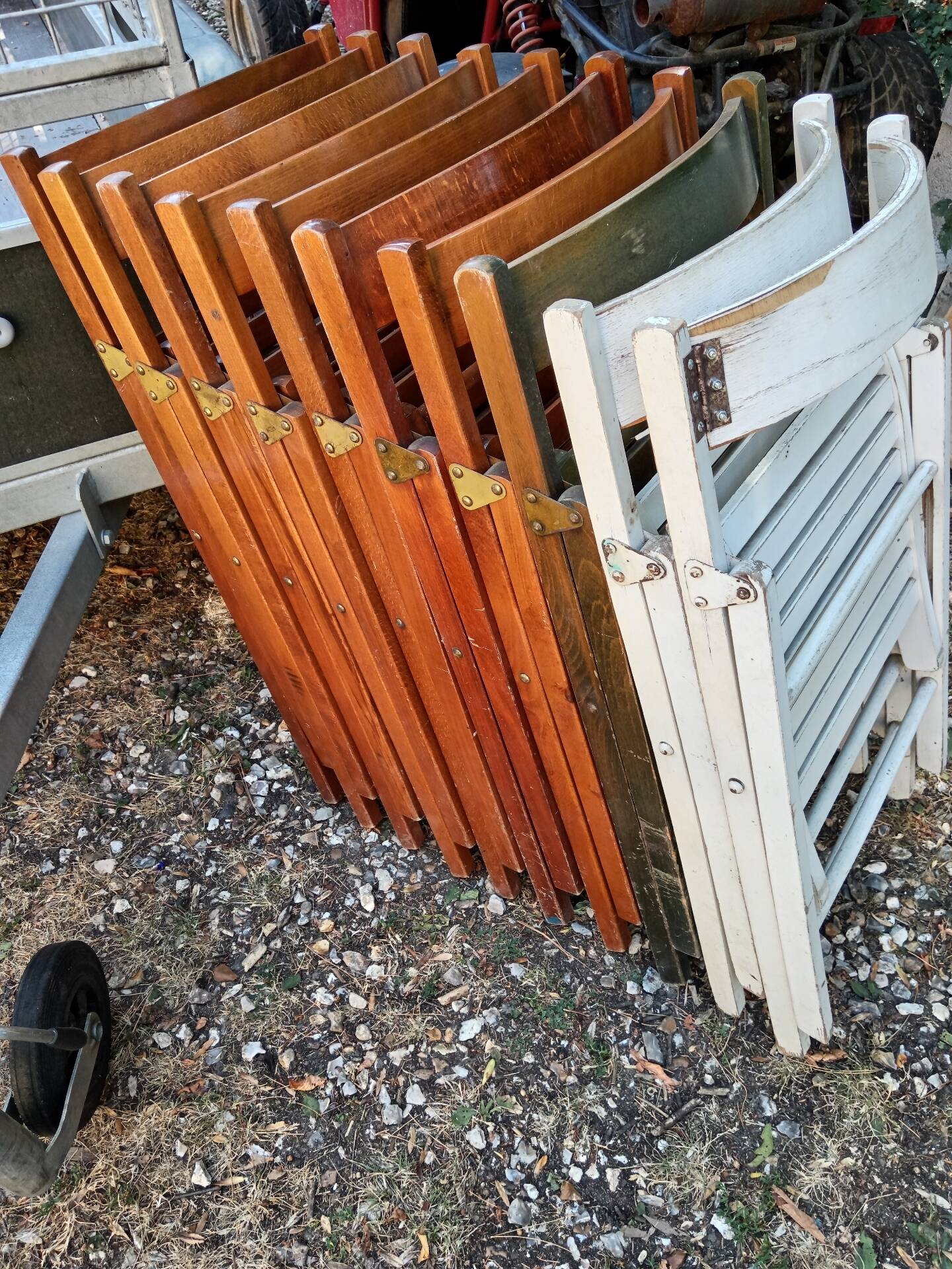 Vintage wooden folding chairs