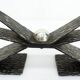Brutalist modernist chandelier with four peaks in hammered metal 1960-1970