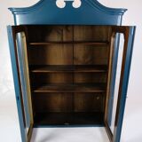Antique Display Cabinet Painted Blue From 1920s