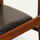 Set of 4 vintage teak and black faux leather chairs – 1960s