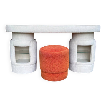 Dressing table with chair from Kecskemét Furniture, 1975, set of 2