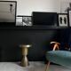 Sculptural metal side table, contemporary brassy side for modern interiors