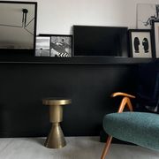 Sculptural metal side table, contemporary brassy side for modern interiors