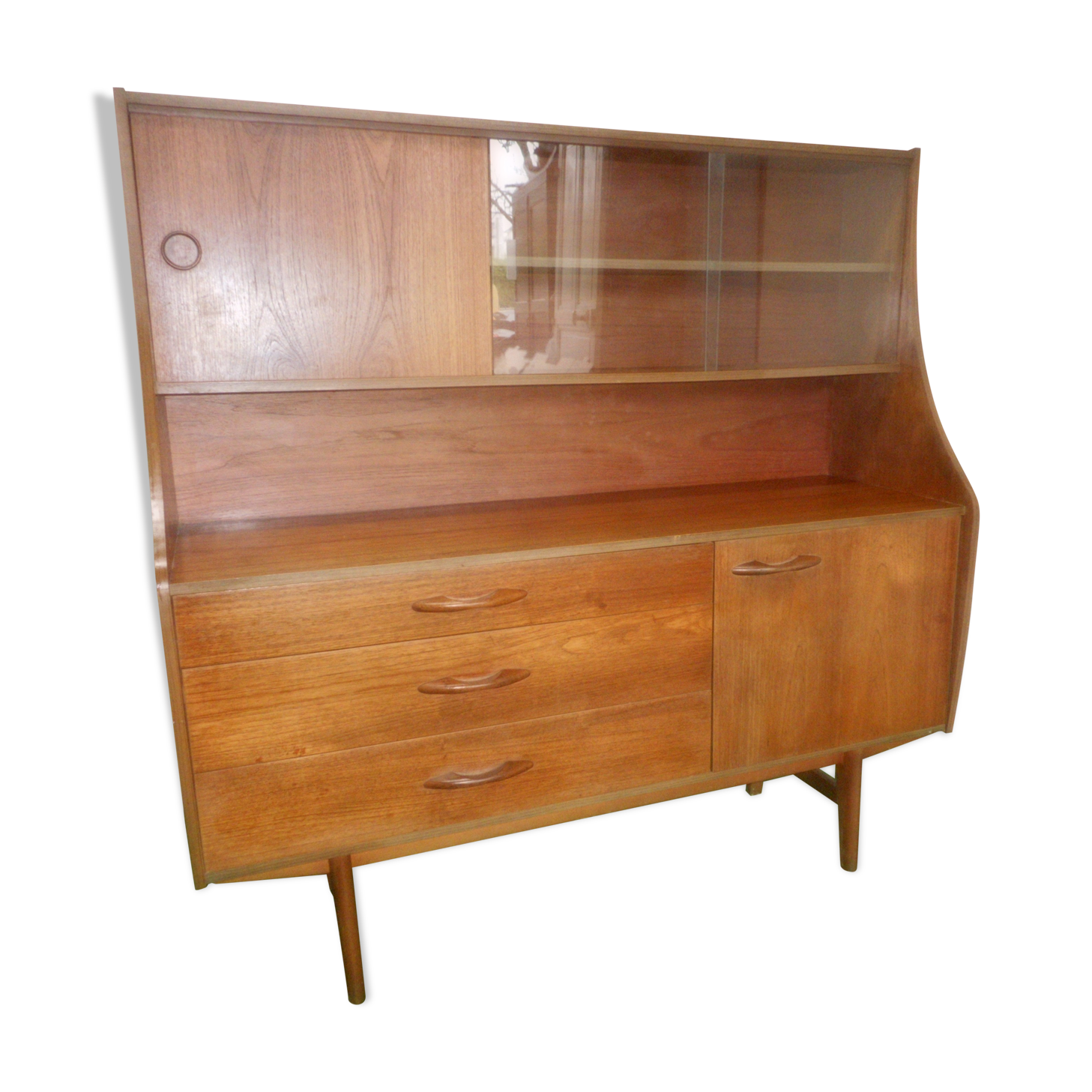 Glazed teak vintage buffet